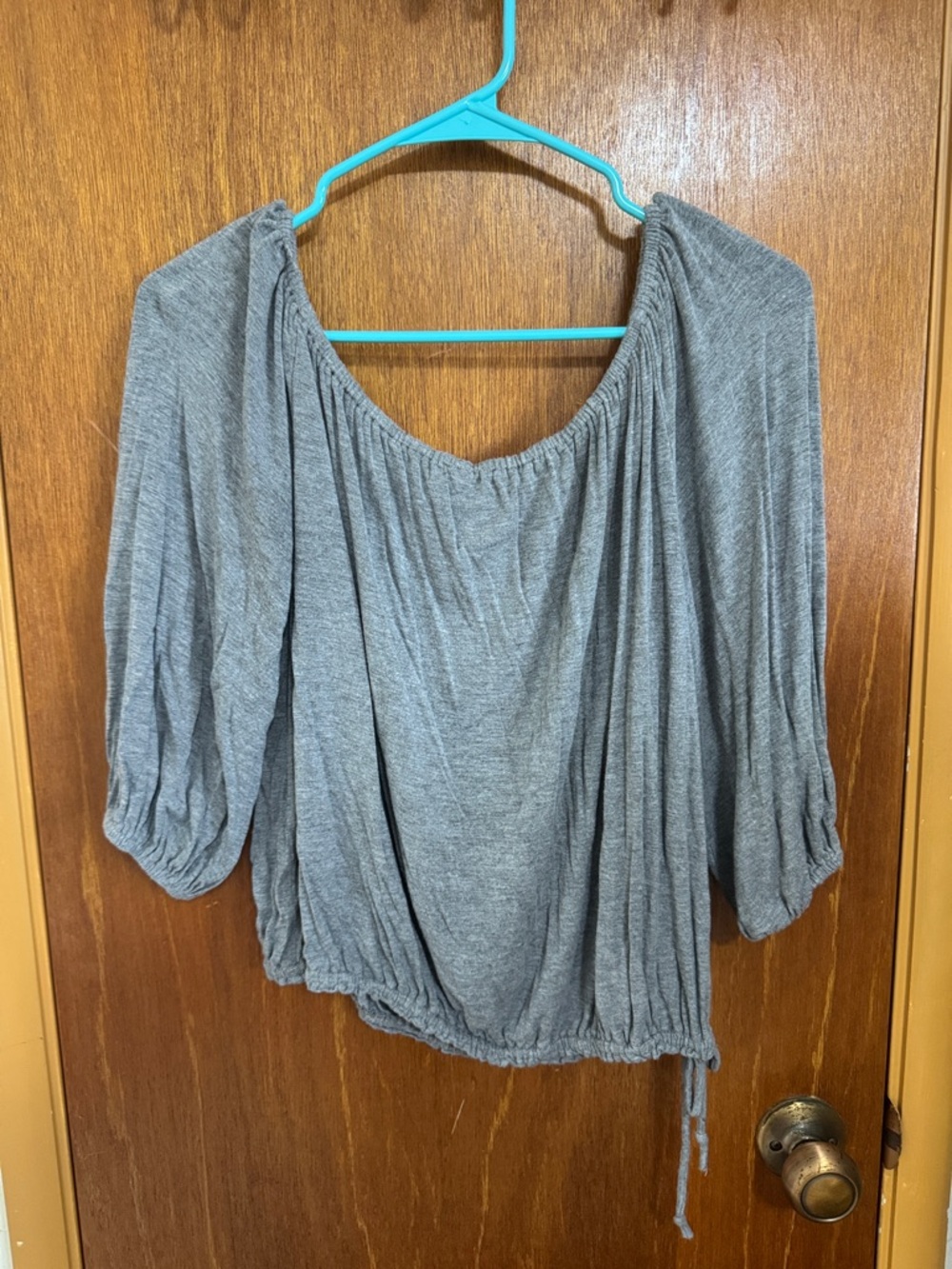 Hourglass Lilly Gray Off-Shoulder Top